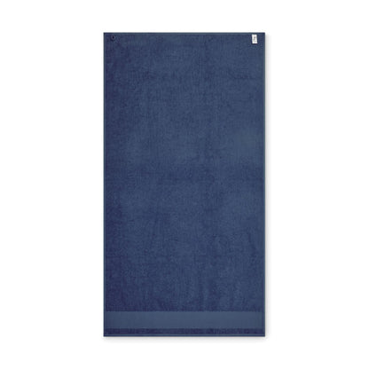 Toalla azul extendida en vertical