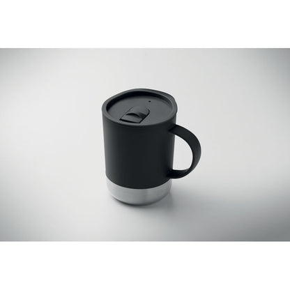 Vaso blanco con asa vista lateral