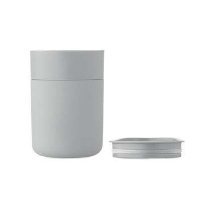 Vaso gris desmontado mostrando interior