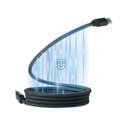 Cable de carga magnético 60W trenzado color negro
