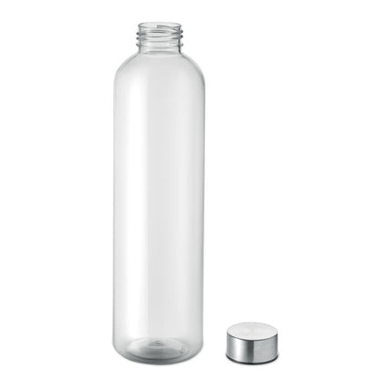 Botella reutilizable transparente con tapón metálico