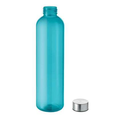 Botella reutilizable turquesa con tapón metálico