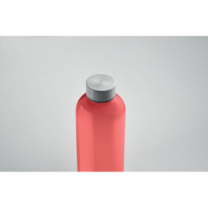Botella gris con tapa abierta