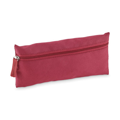Estuche RPET rojo con cremallera visto en perspectiva