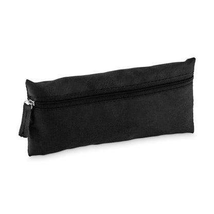 Estuche RPET negro con cremallera visto en horizontal