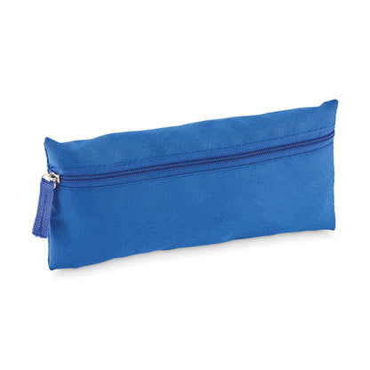 Estuche RPET azul con cremallera visto en perspectiva