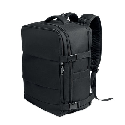 Mochila de cabina negra vista frontal cerrada