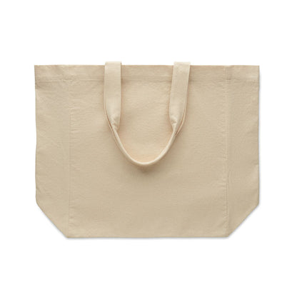 Bolsa de algodón con asas cortas vista frontal