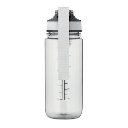 Botella deportiva vista lateral con tapa cerrada