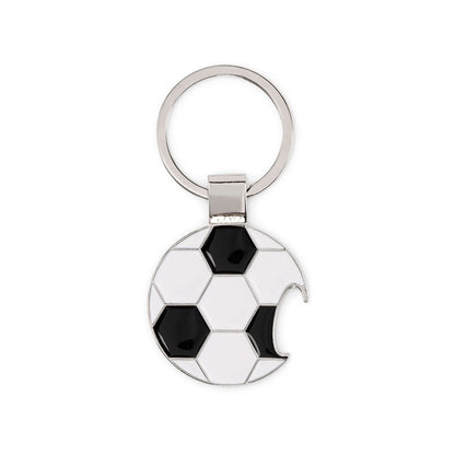 Llavero de fútbol con abridor y anilla metálica