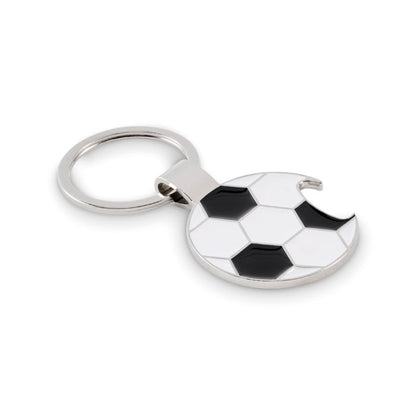 Llavero abrebotellas con forma de balón de fútbol metálico
