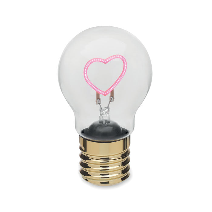 LUMIGLOW - Bombilla LED decorativa con diseño de corazón en filamento, fabricada en vidrio y ABS.