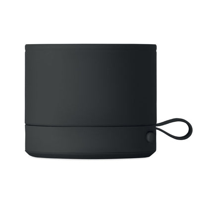 Altavoz inalámbrico negro vista trasera