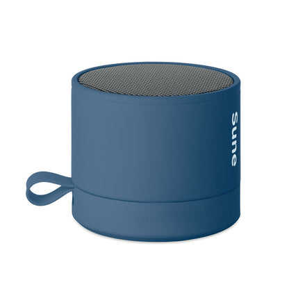 Altavoz Bluetooth azul vista frontal completa