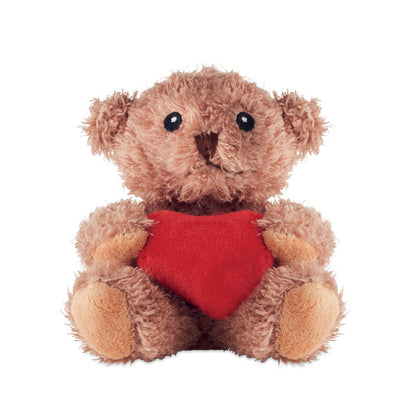 Osito de peluche marrón con corazón rojo bordado