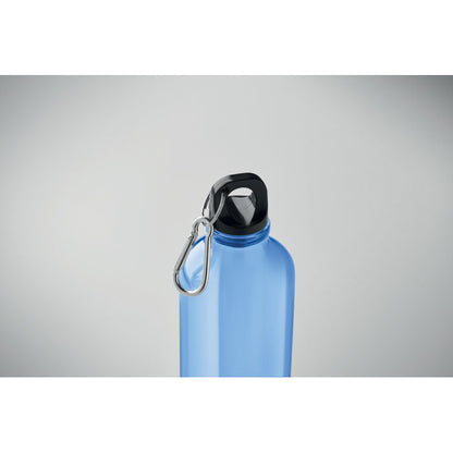Botella RPET azul vista frontal sin texto