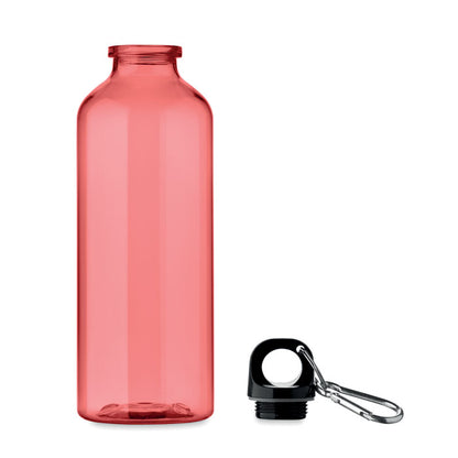 Botella RPET roja con tapón y mosquetón aparte