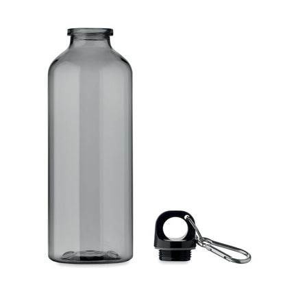 Botella RPET gris con tapón y mosquetón aparte