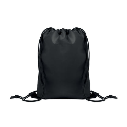 Mochila de cuerdas infantil negra RPET 190T vista frontal