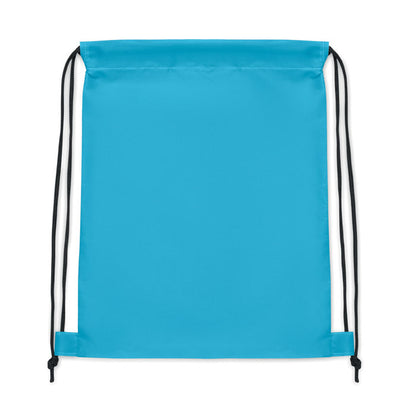 Mochila de cuerdas azul claro vista trasera
