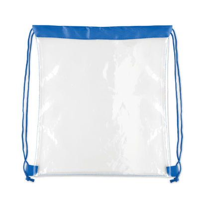 Bolsa transparente azul vista trasera