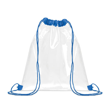 Bolsa transparente con cordones azules