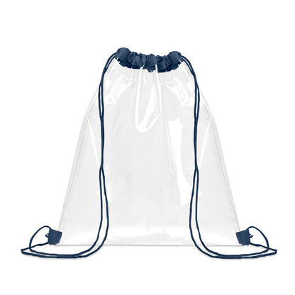 Bolsa transparente con cordones negros en perspectiva