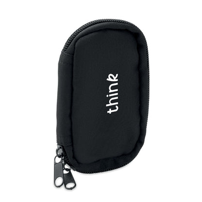 Funda para llaves RPET vista trasera con logotipo