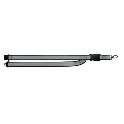 Lanyard reflectante negro extendido