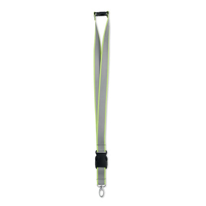 Lanyard RPET reflectante en color verde claro