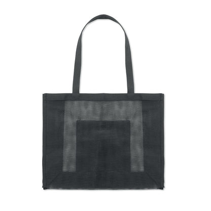 Bolsa de malla RPET negra vista lateral