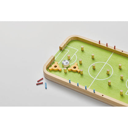 Juego de fútbol de madera visto en perspectiva