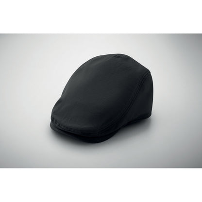 Gorra Newsboy negra en perspectiva suave
