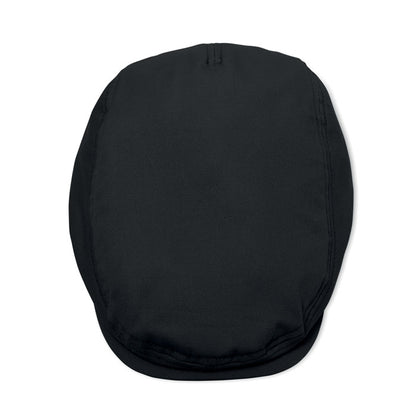 Gorra Newsboy negra vista desde arriba
