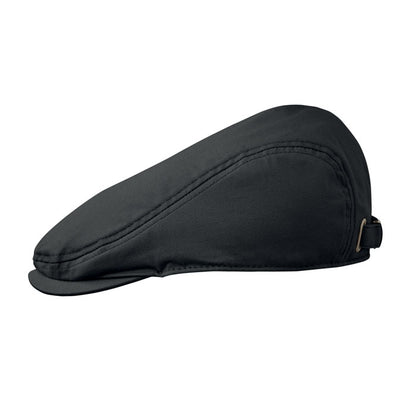 Gorra Newsboy negra vista lateral