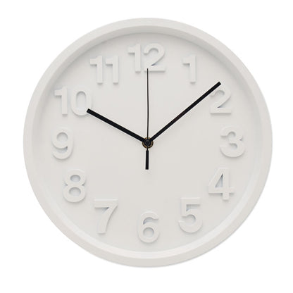 Reloj de pared blanco en PP, vista frontal