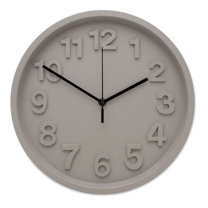 Reloj de pared beige, vista frontal centrada