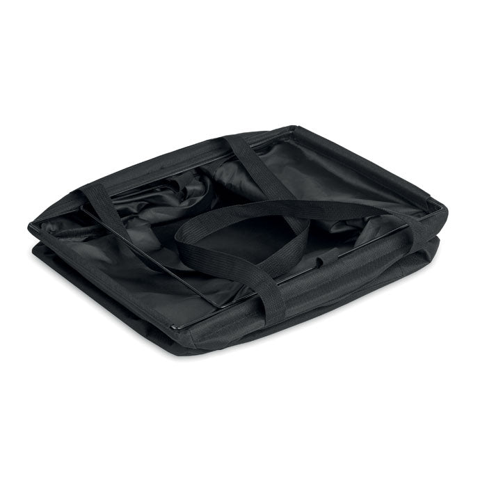 FORM - Organizador RPET plegable negro con asas y diseño compacto para almacenamiento y transporte.