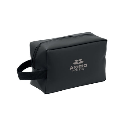 Neceser negro con bolsillo frontal visible