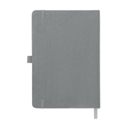 Parte trasera de la libreta A5 gris
