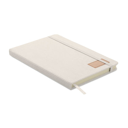 Libreta A5 beige vista en ángulo