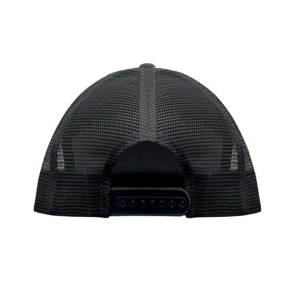 Gorra negra con malla trasera de poliéster