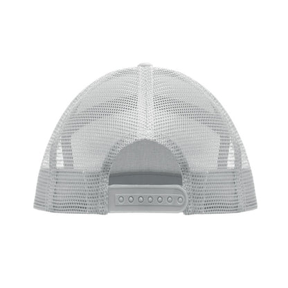 Gorra azul con malla trasera vista lateral
