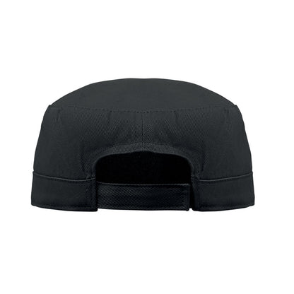 Gorra militar negra vista trasera
