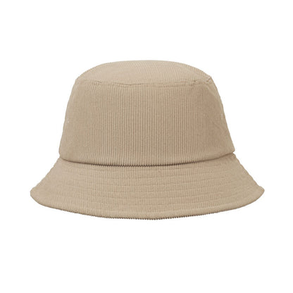 Gorro bucket beige de pana vista frontal