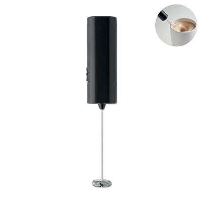 Espumador de leche eléctrico negro con varilla metálica