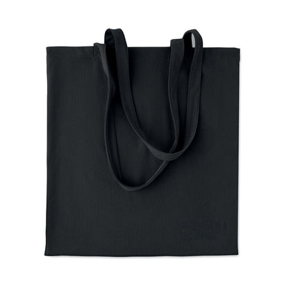 Bolsa de pana negra con asas largas vista frontal