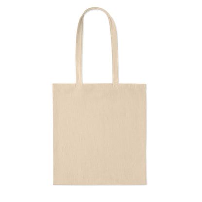 Bolsa de pana beige vista frontal sobre fondo blanco