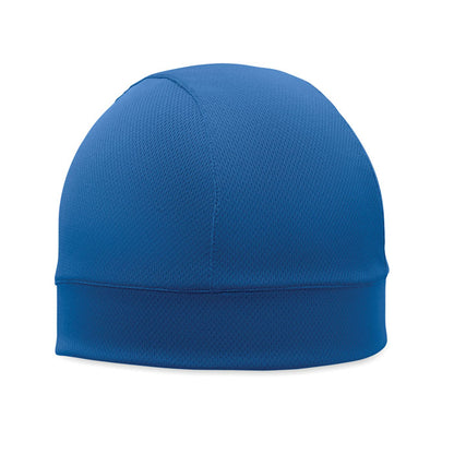 Gorro deportivo refrigerante color azul vista frontal