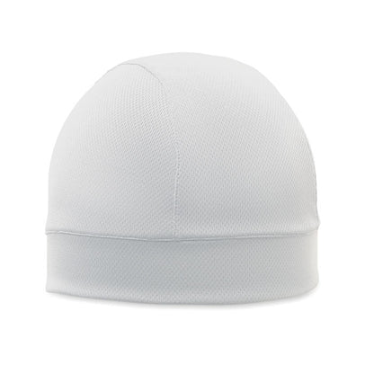 Gorro deportivo refrigerante blanco vista trasera